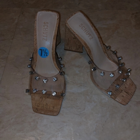 SCHUTZ Clear and Tan Sandals - Picture 5 of 5
